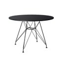 Ver imagem 1 de Mesa Eiffel Redonda 110cm Tampo de Madeira Preto com Base de Ferro Preto