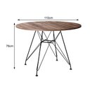 Ver imagem 2 de Mesa Eiffel Redonda 110cm Tampo de Madeira Amendôa com Base de Ferro Preto