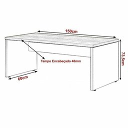 Mesa de Escritório com Gavetas 1,50×0,60m Nogal Sevilha/preto - 3