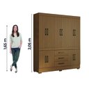 Ver imagem 5 de Guarda Roupas Casal 10 Portas 3 Gavetas Mônaco Aramóveis