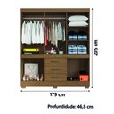 Ver imagem 3 de Guarda Roupas Casal 10 Portas 3 Gavetas Mônaco Aramóveis