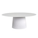 Ver imagem 1 de Mesa de Jantar Cone Oval Laqueada com Vidro 3mm 140x90 Branco para Sala