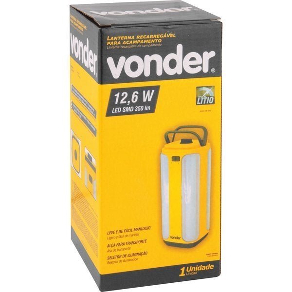 Lanterna Recarregável para Acampamento LED Vonder Camping Mão - 80.75.084.350: Amarela - 6