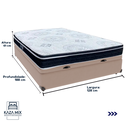 Ver imagem 3 de Cama Box Baú e Colchão Orthosono D33 com Pillow Top Viúvo Anjos: Bege