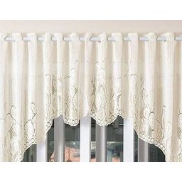 Cortina Renda Cascata Tulipinhas Creme Cozinha - 5