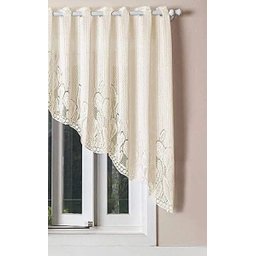 Cortina Renda Cascata Tulipinhas Creme Cozinha - 3