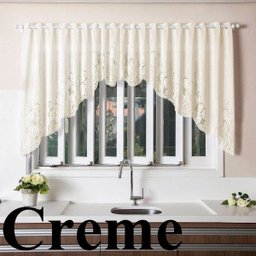 Cortina Renda Cascata Tulipinhas Creme Cozinha - 6