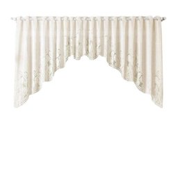 Cortina Renda Cascata Tulipinhas Creme Cozinha - 1