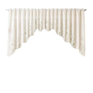 Cortina Renda Cascata Tulipinhas Creme Cozinha