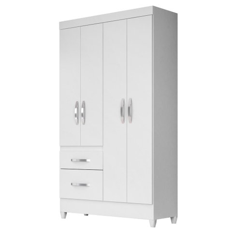 Guarda Roupa Solteiro 04 Portas Madri Branco/rosa/azul/lilás - Moval