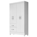 Ver imagem 1 de Guarda Roupa Solteiro 04 Portas Madri Branco/rosa/azul/lilás - Moval