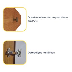 Guarda Roupa Casal em MDF 6 Portas 4 Gavetas Suecia Tcil Tcil Móveis Roupeiro Casal Suécia Cinamomo  - 7