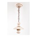 Ver imagem 1 de Lustre Pendente 1 Lâmpada em Ferro e Madeira Torneada Rústico para Varanda e Sala de Estar Branco