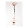 Lustre Pendente 1 Lâmpada em Ferro e Madeira Torneada Rústico para Varanda e Sala de Estar Branco - 1