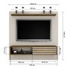 Painel para TV até 50 Polegadas 1 Porta 2 Nichos 1 Prateleira Arizona Valdemóveis Ypê/Off White - 3