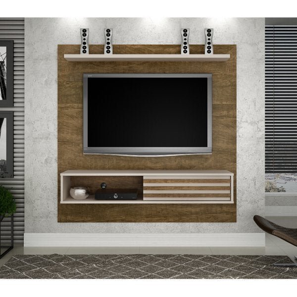 Painel para TV até 50 Polegadas 1 Porta 2 Nichos 1 Prateleira Arizona Valdemóveis Ypê/Off White - 1