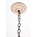 Ver imagem 2 de Lustre Luminária 6 Lâmpadas Invertido em Ferro e Madeira Torneada Rústico para Sala de Estar Branco