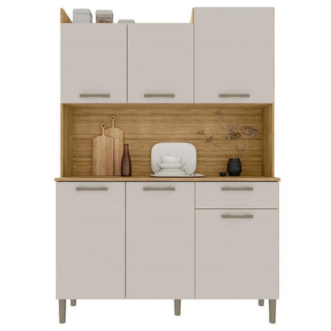 Kit Cozinha Ambiente Gênova 6 Portas Freijó Soft - Kits Paraná