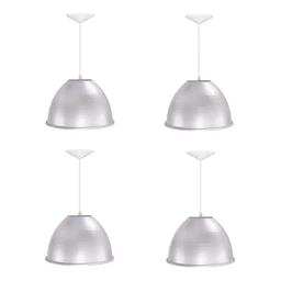 Kit 4 Luminária Prismática Pendente 16 Polegadas Reforçada - 1