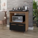Ver imagem 2 de Armário Cozinha Cooktop 5 Bocas Elisa com 2 Portas em Mdp - Savana/preto