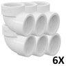 Kit 6 Joelho/Cotovelo 90º PVC Roscável 1 (32mm) Branco Tigre - 1