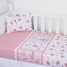 Jogo De Lençol Berço Baby Nice 3 Peças Rosa Vintage - 1