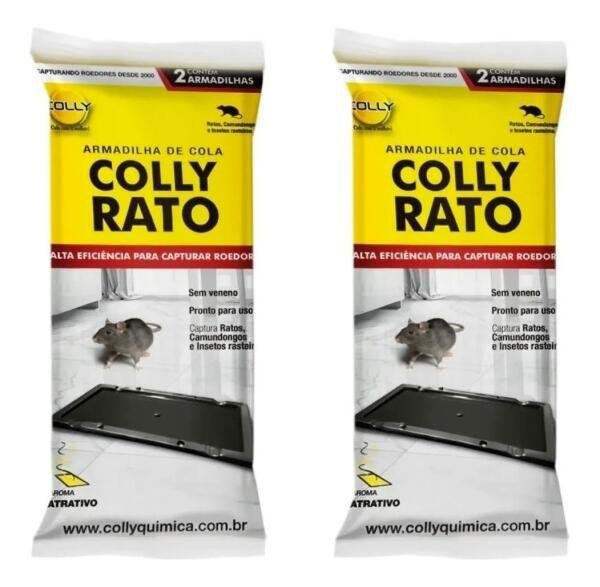 Kit 4 Armadilhas Adesiva Pega Ratos Ratoeira Cola Colly Rato
