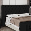 Ver imagem 2 de Cabeceira Atena para Cama Box Casal Padrão 140cm Capitonê com Frame Suede Preto - Abmaza