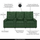 Ver imagem 7 de Poltrona do Papai Reclinável Cinema 3 Lugares Manual Baú Usb Haifa F05 Facto Verde Musgo -lyam