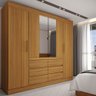 Guarda-roupa Casal Honey 4 Portas 6 Gavetas com Espelho Freijó - Pm - 1