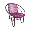 Kit 2 Cadeiras Decorativa Julia em Corda Náutica e Base em Alumínio Preta/ Rosa - 3