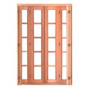 Ver imagem 3 de Porta Balcão Pantográfica Quadriculada com Veneziana Reto de Eucalipto Bat.14 cm Esel - 216AX200L
