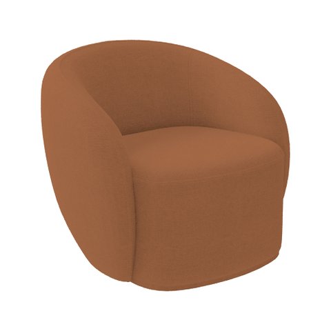 Poltrona Decorativa Sala de Estar Íbis Encosto Fixo Bouclê Terracota G33 - Gran Belo