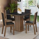 Ver imagem 1 de Conjunto Sala de Jantar Madesa Alana Mesa Tampo de Madeira com 4 Cadeiras - Rustic/preto