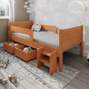 Ver imagem 1 de Cama Solteiro com 2 Baus Organizador e Escada Luna Plus Nature