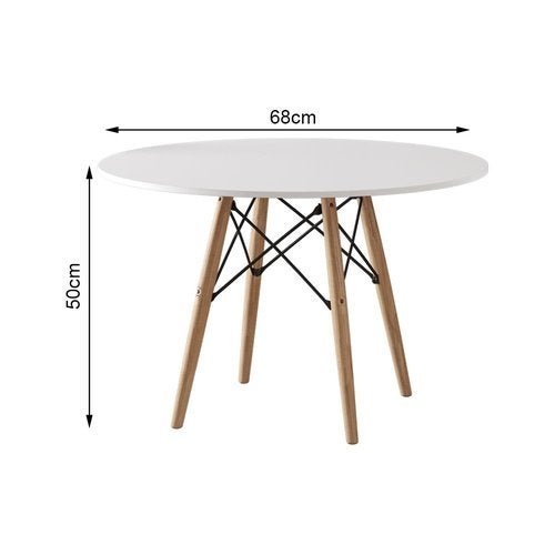 Mesa Eames Eiffel Infantil Madeira Tampo 68cm Redondo Branco - 3