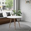 Ver imagem 1 de Mesa Eames Eiffel Infantil Madeira Tampo 68cm Redondo Branco