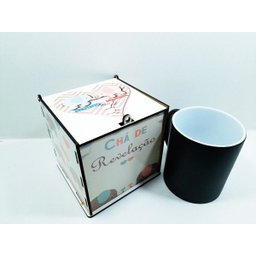 Chá de Revelação Elefantinho Kit Caneca Mágica + Caixa de madeira - Menino - 3