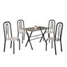 Conjunto de Mesa Tubular 100x60cm Tampo de Vidro com 4 Cadeiras Lívia - 2