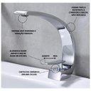 Ver imagem 2 de Torneira Monocomando Lavabo Banheiro Metal Cromado Luxo