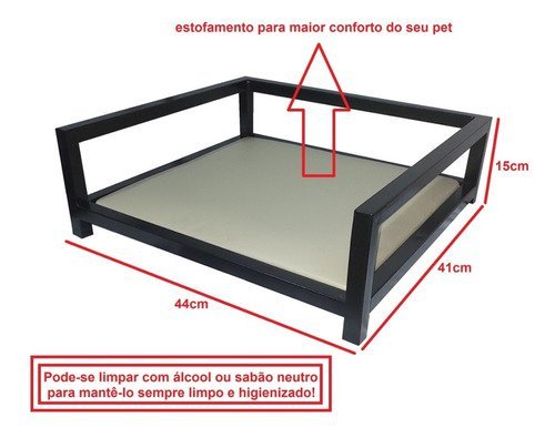 Cama Pet Cães Gatos Impermeável Industrial 40x37cm Almofada - Bege - 5