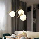 Ver mais imagens de Luminária Pendente Jabuticaba 45cm Angular Globo Vidro 15cm Teto Gimpo Kjdd-e-059-12:dourado