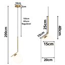 Ver imagem 5 de Luminária Pendente Jabuticaba 45cm Angular Globo Vidro 15cm Teto Gimpo Kjdd-e-059-12:dourado