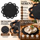 Ver imagem 2 de Kit 4 Sousplat Serena Corda Náutica Mesa Posta Jantar Festa - Preto