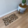 Passadeira Capacho 70x40cm em Couro Tons Exóticos Quadriculado Placas 5cm - 2