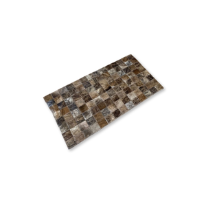 Passadeira Capacho 70x40cm em Couro Tons Exóticos Quadriculado Placas 5cm