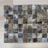 Passadeira Capacho 70x40cm em Couro Tons Exóticos Quadriculado Placas 5cm - 3