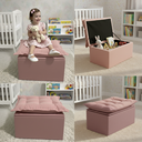 Ver imagem 4 de Puff Baú Opala Decorativo Organizador Quarto Infantil:Rose