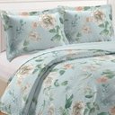 Ver imagem 2 de Kit Cobre Leito Colcha Casa Scarpa Mix Queen Estampado Dupla Face Floral 3 Peças - Marli