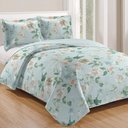 Ver imagem 1 de Kit Cobre Leito Colcha Casa Scarpa Mix Queen Estampado Dupla Face Floral 3 Peças - Marli